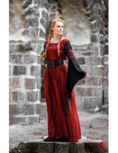 Robe médiévale rouge-noir modèle Dorell