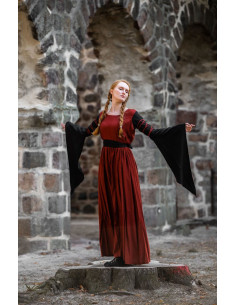 Robe médiévale rouge-noir modèle Dorell 2
