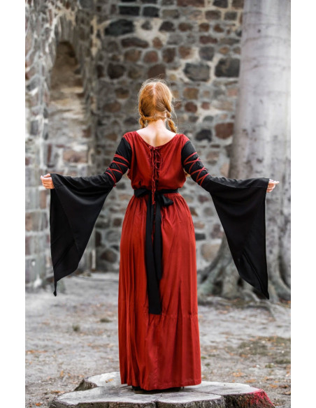 Robe médiévale rouge-noir modèle Dorell
