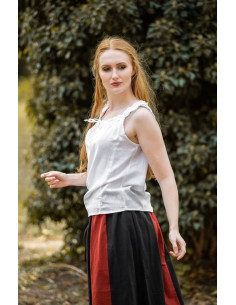 Chemisier médiéval sans manches Adele, couleur blanche 2