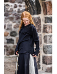 Chemisier médiéval modèle Tilda, couleur noire