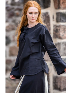 Chemisier médiéval modèle Tilda, couleur noire 2