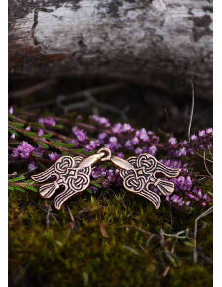 Broche cape viking Hugin et Munin, en...