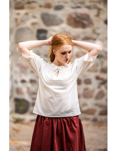 Chemisier medieval pour femme modele Vera blanc naturel Boutique Epees