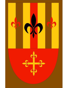 Bannière médiévale fleur de lys avec croix médiévale