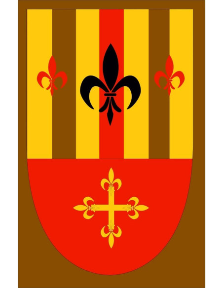 Bannière médiévale fleur de lys avec...