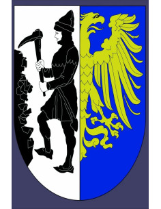 Bannière médiévale avec picador et aigle