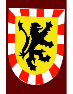 Bannière médiévale lion rampant noir