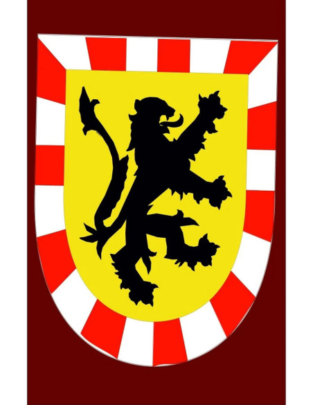 Bannière médiévale lion rampant noir