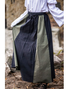 Jupe médiévale modèle Diana, noir-vert 2