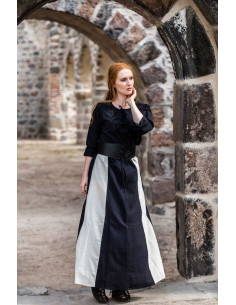 Jupe médiévale modèle Diana, noir-blanc
