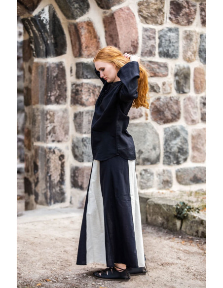 Jupe médiévale modèle Diana, noir-blanc