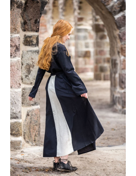 Jupe médiévale modèle Diana, noir-blanc