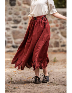 Jupe médiévale avec broderie modèle Svenja, rouge