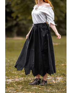 Jupe médiévale avec broderie modèle Svenja, noir