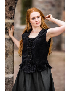 Corsage médiéval Odette, couleur noire 2