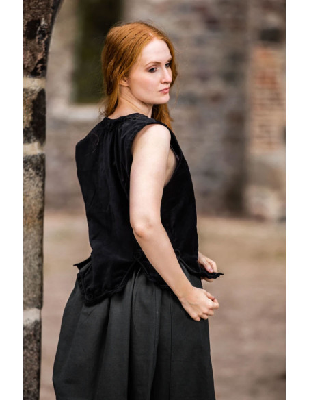 Corsage médiéval Odette, couleur noire