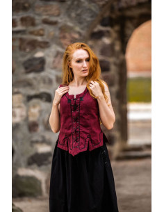 Gilet médiéval femme modèle Selma, rouge