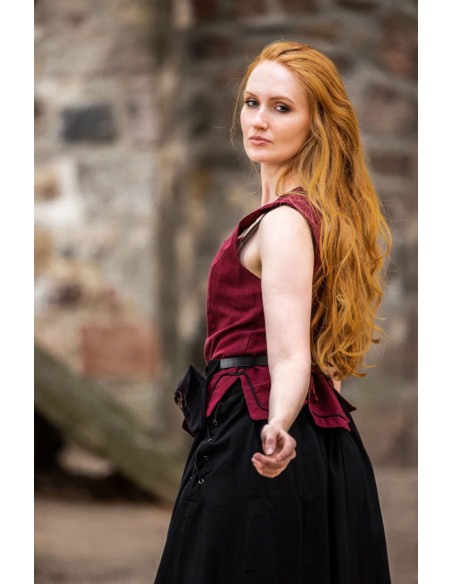 Gilet médiéval femme modèle Selma, rouge
