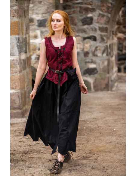 Gilet médiéval femme modèle Selma, rouge
