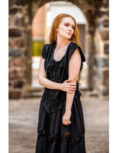 Gilet médiéval modèle Adrienne, noir
