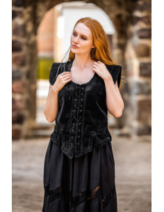 Gilet médiéval modèle Adrienne, noir 2