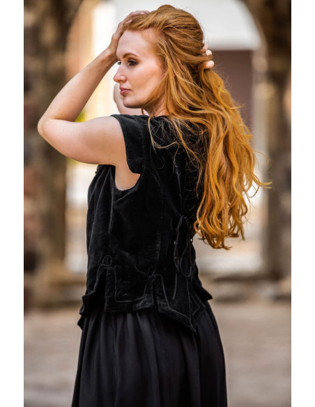 Gilet médiéval modèle Adrienne, noir