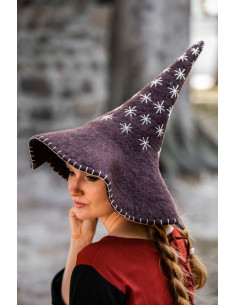 Chapeau de sorcière modèle étoile, couleur marron