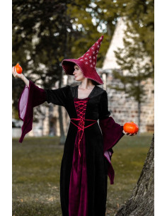 Chapeau de sorcière modèle étoile, couleur rouge 2