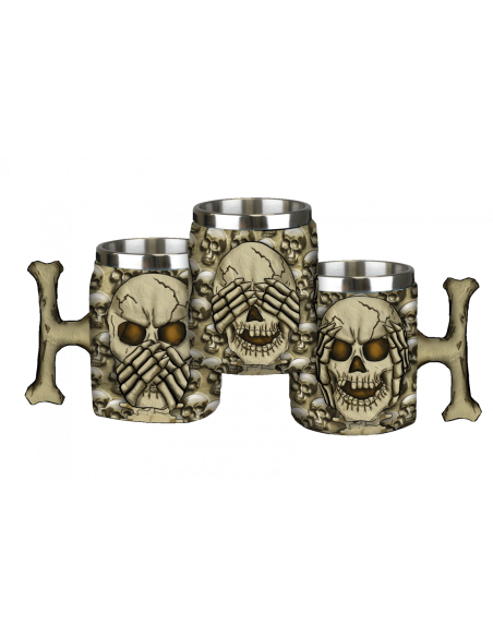 Mug en résine à trois têtes de mort,...