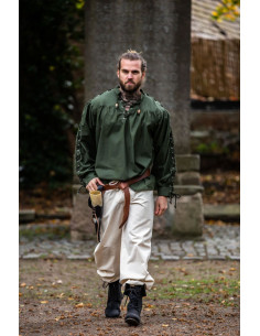 Chemise médiévale Adrian à lacets, vert 2