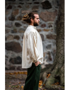 Chemise médiévale modèle Léopold, coloris blanc naturel