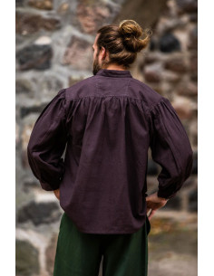 Chemise marron médiévale coupe large 2