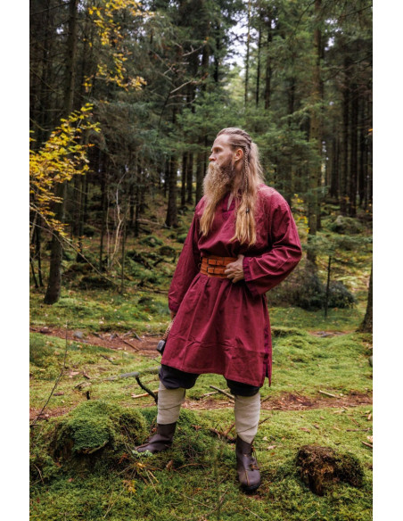 Tunique médiévale Halvor, couleur rouge