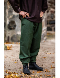 Pantalon médiéval vert tendre