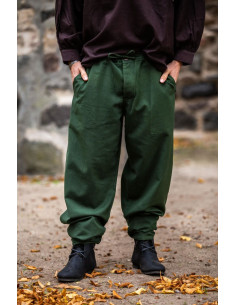 Pantalon médiéval vert tendre 2