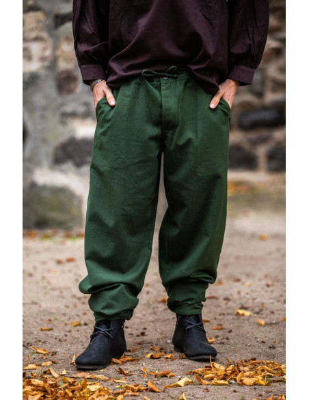 Pantalon médiéval vert tendre