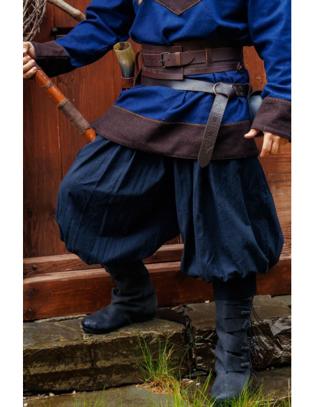 Pantalon viking normand en coton, noir