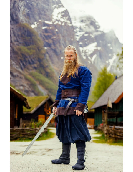 Pantalon viking normand en coton, noir