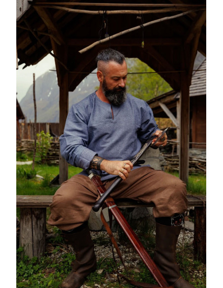 Pantalon viking en lin Wodan, marron