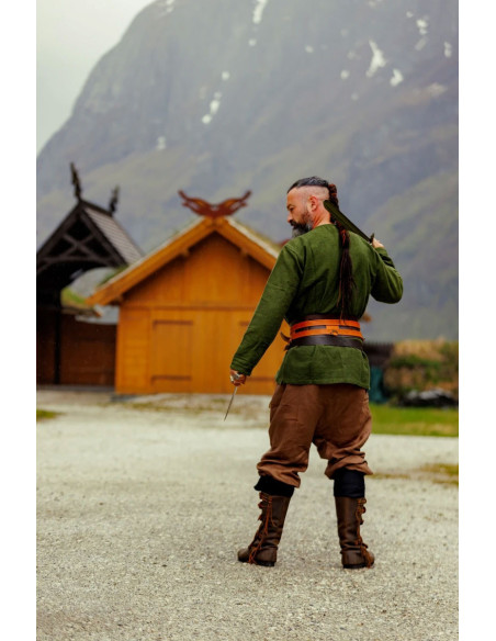 Pantalon viking en lin Wodan, marron