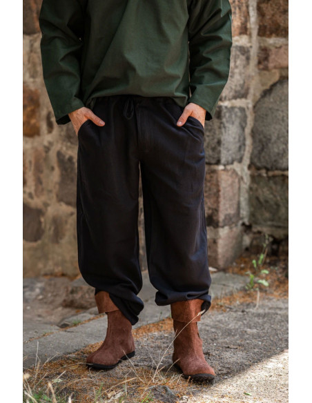 Pantalon médiéval Dirk, couleur noire