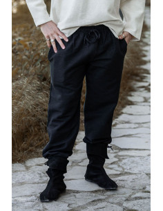 Pantalon médiéval Arvo, couleur noire