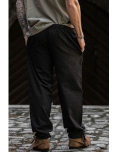 Pantalon médiéval Arvo, couleur noire 2
