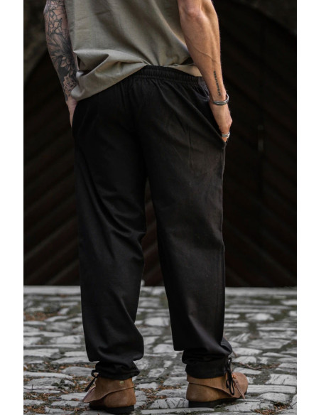 Pantalon médiéval Arvo, couleur noire