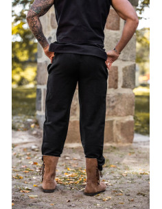Pantalon médiéval Joren coupe droite, couleur noir 2