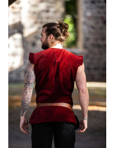 Gilet Renaissance doublé modèle Heinrich, coloris rouge 2
