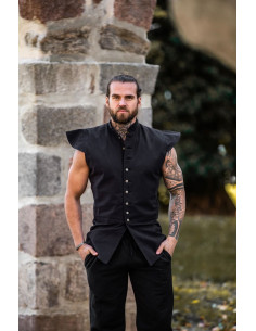Gilet Renaissance classique modèle Charles, coloris noir