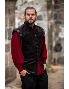 Gilet Renaissance modèle Pierre, couleur marron 2