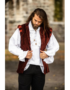 Gilet Renaissance modèle Pierre, couleur rouge 2